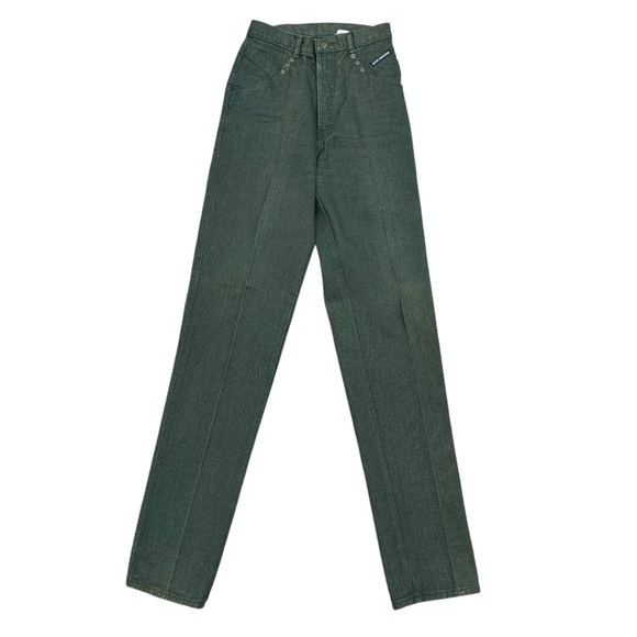 Rocky Mountain Jeans 28 Vintage Forest Green Tall Made In USA 90's Straight Leg